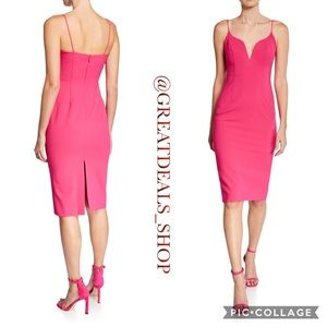 Deals JILL STUART HOT PINK PLUNGE DRESS